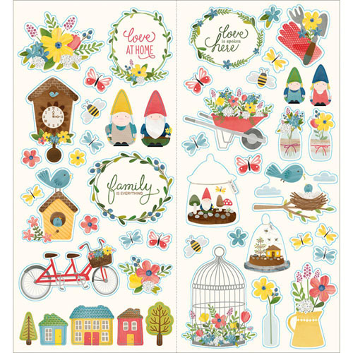 Картонные наклейки Pebbles "Homegrown", 15 х 30 см