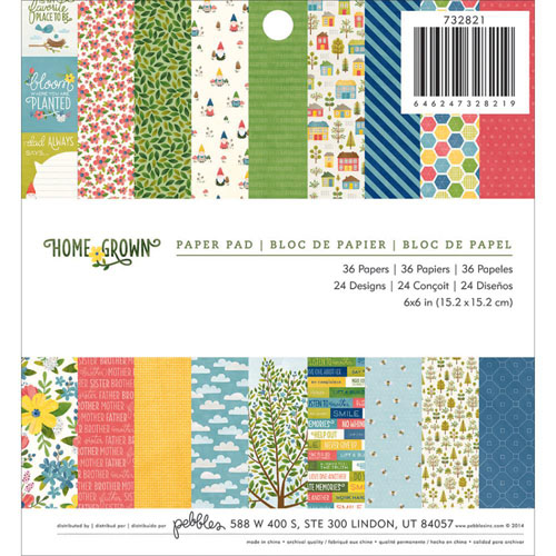 Набор бумаги 15 х 15 см Pebbles "Homegrown"