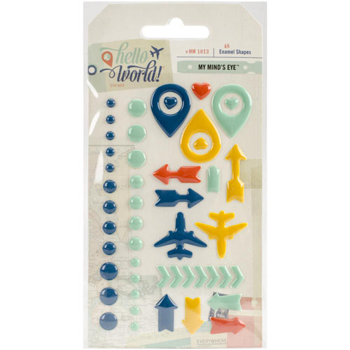 Эмальные точки и фигурки My Minds Eye "Hello World"