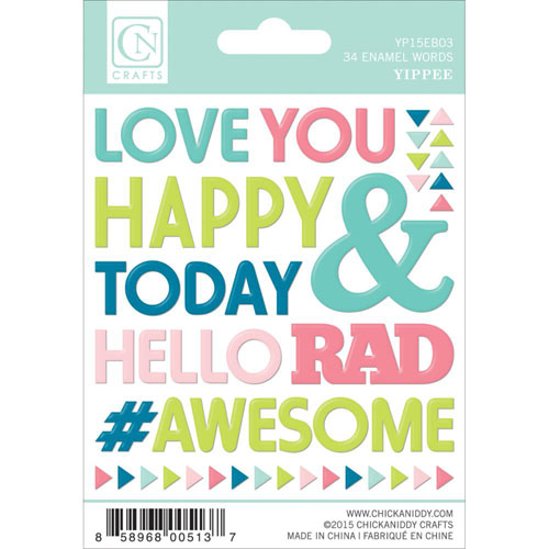 Эмальные наклейки Chickaniddy Crafts "Yippee", слова
