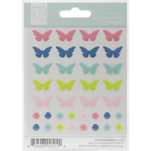 Эмальные наклейки Chickaniddy Crafts "Yippee", бабочки