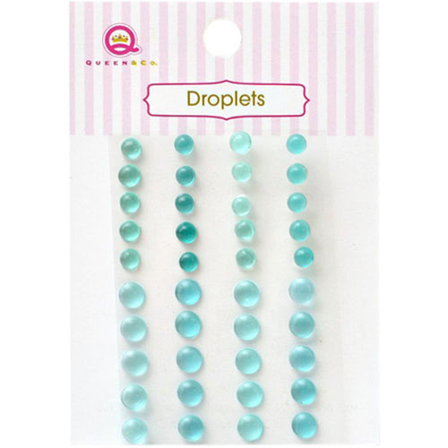 Набор прозрачных капелек Queen & Co. Цвет бирюзовый
