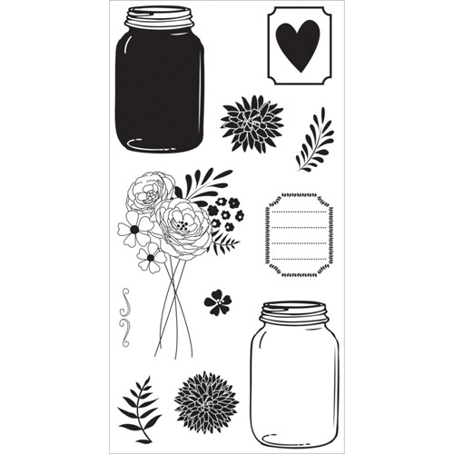 Набор штампов Hampton Art "Mason Jar Florals"