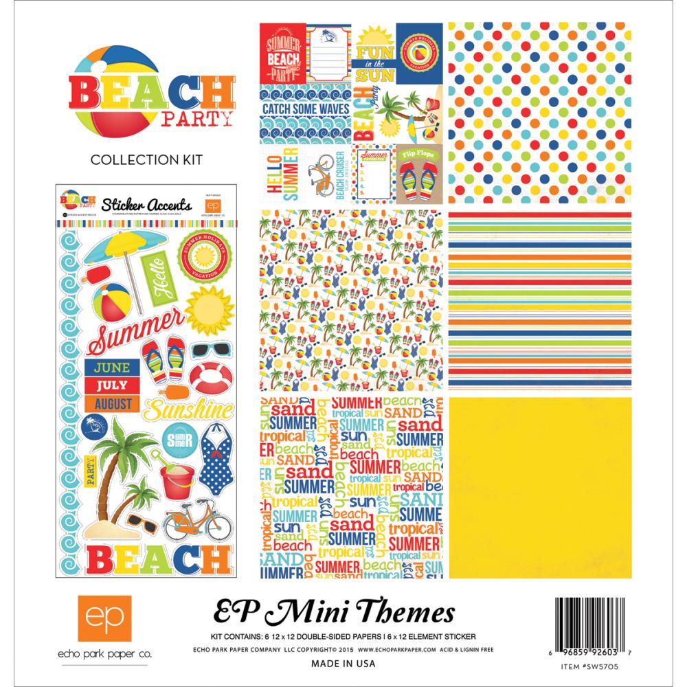 Набор бумаги 30,5х30,5 см Echo Park "Beach Party"