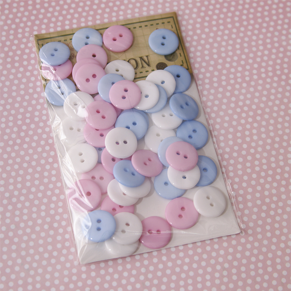 Набор пуговиц "Рукоделие", розово-голубые
