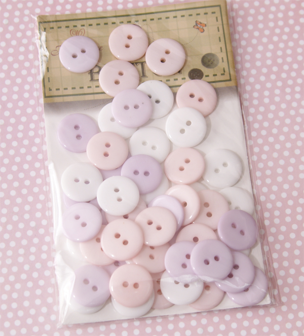 Набор пуговиц "Рукоделие", розовый, белый, сиреневый