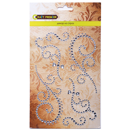 Завитки из страз CraftPremier, серебряный