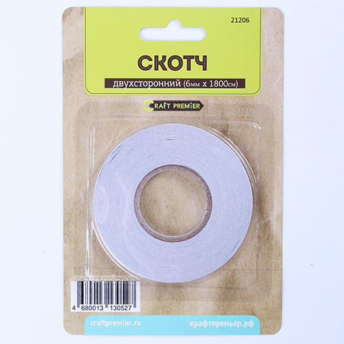 Скотч двусторонний CraftPremier , ширина 6 мм