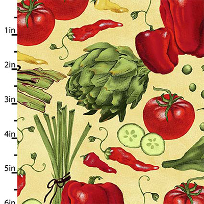 Ткань лоскутная 50 х 55 см "801", овощи