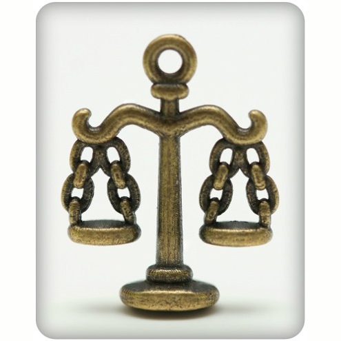 Подвеска металлическая"Весы",цвет бронза