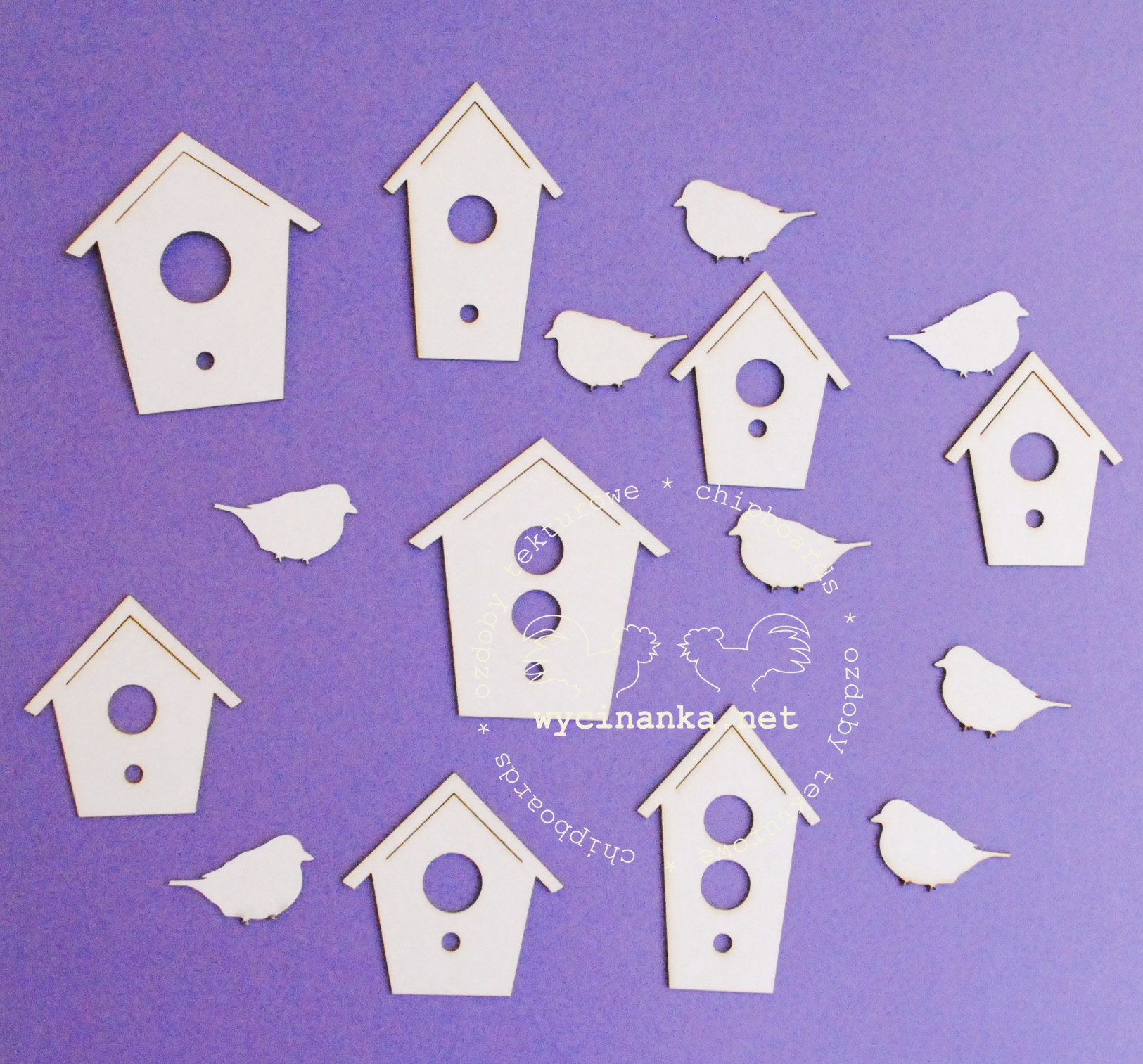 Вырубные элементы из чипборда "Скворечники" (251)