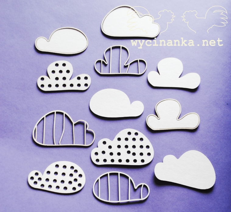 Вырубные элементы из чипборда "Облачка" (252)
