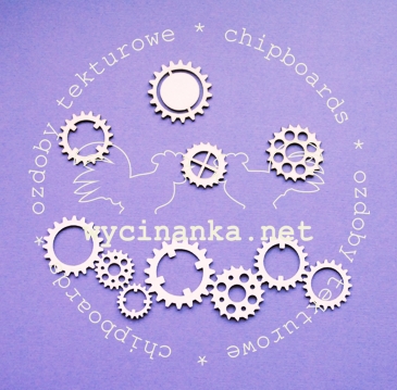 Вырубные элементы из чипборда "Институт", шестерёнки (257)