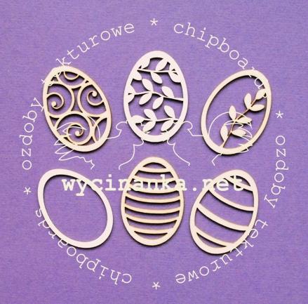 Вырубные элементы из чипборда "Расписные яички", малые (260)