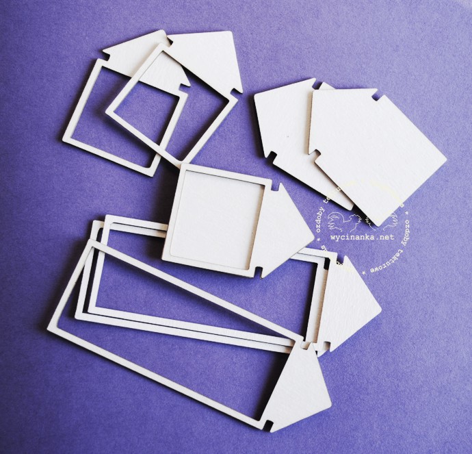 Вырубные элементы из чипборда "Рамки с шильдиками "Стрелки" (261)