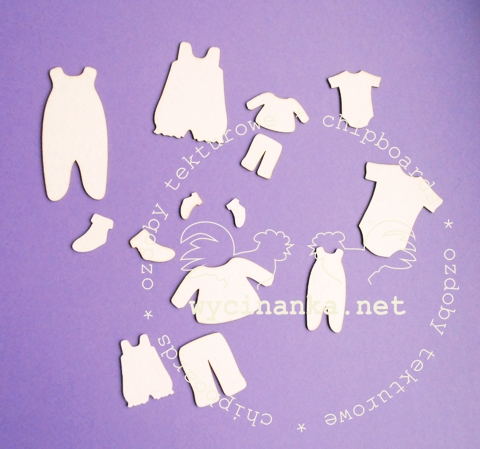 Вырубные элементы из чипборда "Детские вещички" (264)