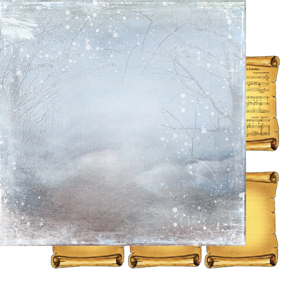 Двусторонняя бумага "Зимняя тайна", мотив 6 (VIN34)