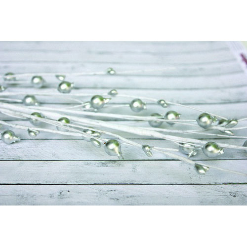 Веточка Scrapberrys с серебряными ягодками, 38см