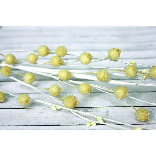 Веточка Scrapberrys с ягодками в обсыпке белая, 39см