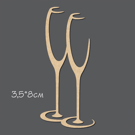 Чипборд "Бокалы двойные"