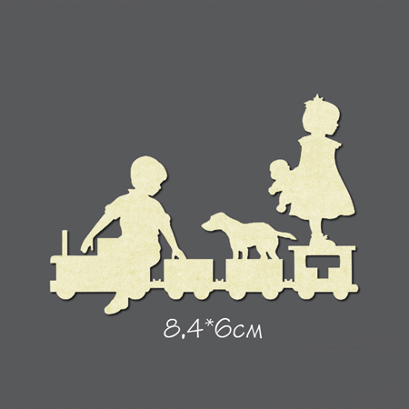 Чипборд "Дети на паровозе большие"