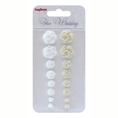 Набор пластиковых розочек Scrapberrys "Свадьба 2"