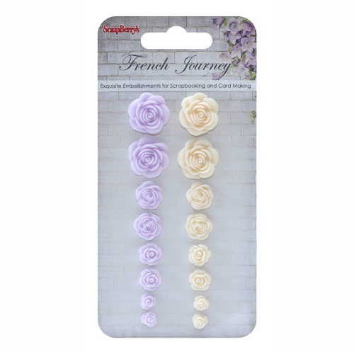 Набор пластиковых розочек Scrapberrys "Французское Путешествие 1"