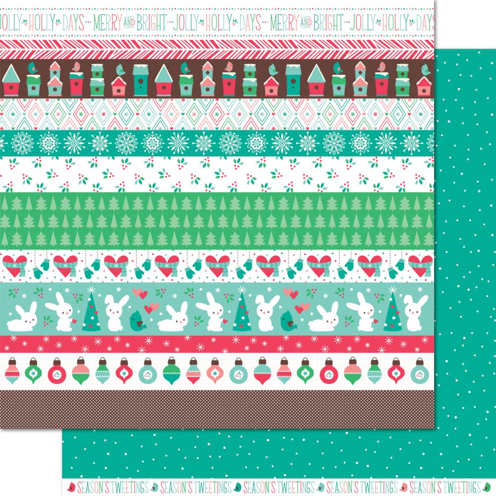 Двусторонняя бумага Lawn Fawn "Snow Day", Chunky Scarf (LF5)