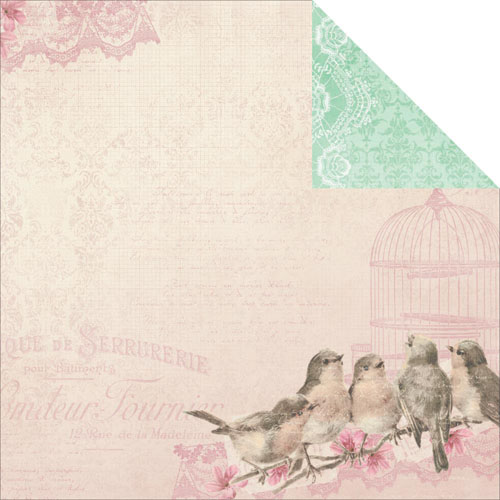 Двусторонняя бумага для скрапбукинга Bo Bunny "Madeleine" Songbirds (Bob322)
