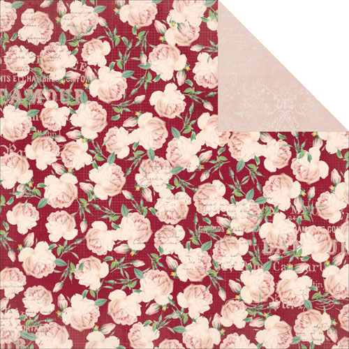 Двусторонняя бумага для скрапбукинга Bo Bunny "Madeleine" Roses (Bob323)
