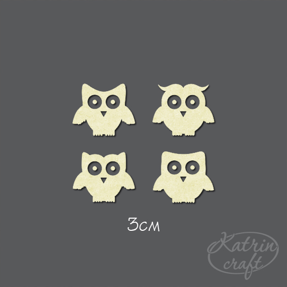 Чипборд "Набор сов большой"
