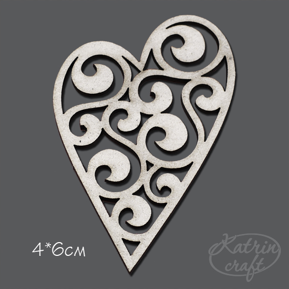 Чипборд "Сердечко №2 резное