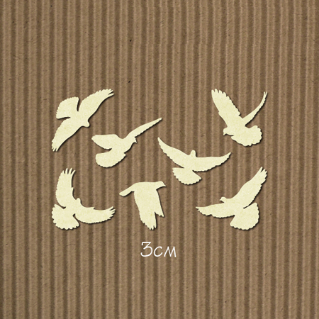Чипборд "Голубиные стаи маленькие "