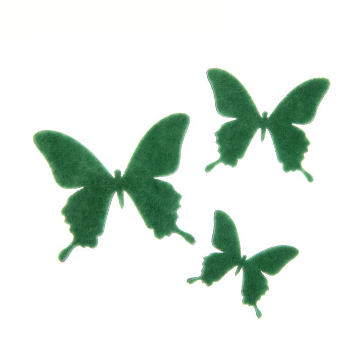 Вырубка из фетра "Бабочки №1 зеленый"