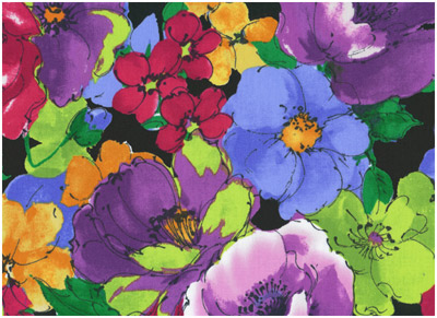 Ткань лоскутная 50 х 55 см "3308", яркие цветы