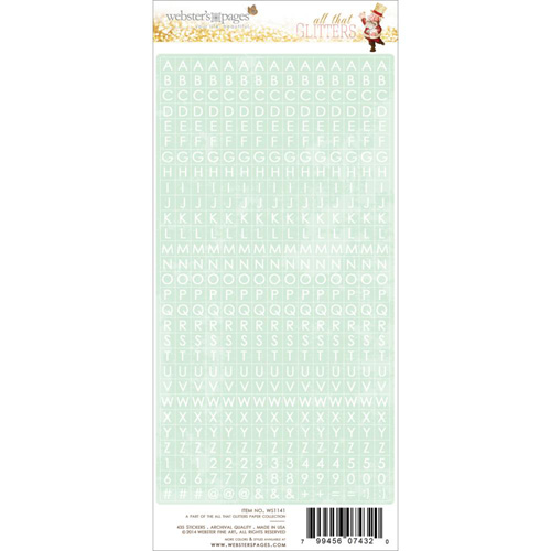 Наклейки с мини-алфавитом Webster's Pages, мятный