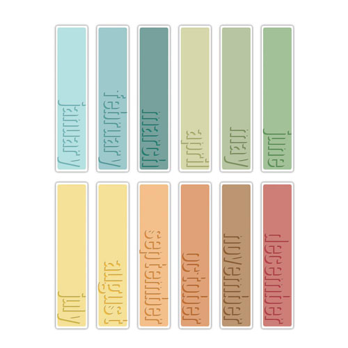 Набор папок для тиснения Sizzix "Месяцы"