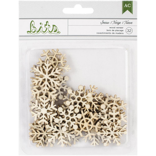 Набор деревянных снежинок American Crafts "Be Merry"