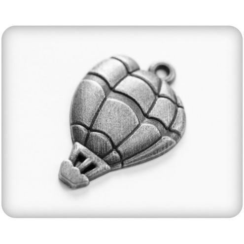 Подвеска металлическая "Воздушный шар". Цвет серебряный