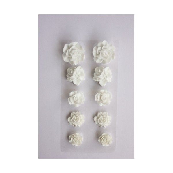 Набор пластиковых розочек Scrapberrys "Белые"