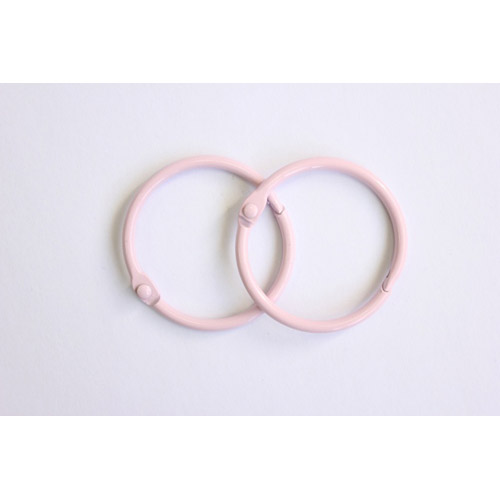 Кольца для альбома 40 мм, цвет розовый, 2 шт