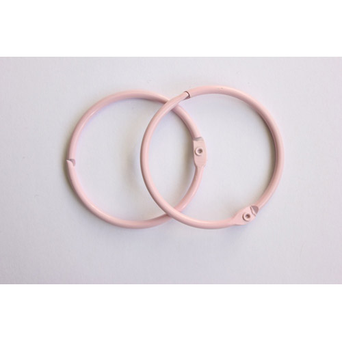Кольца для альбома 50 мм, цвет розовый, 2 шт