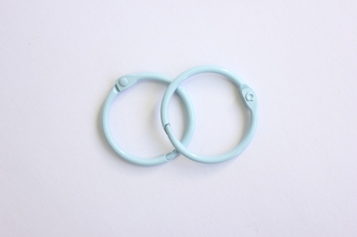 Кольца для альбома 30 мм, цвет голубой, 2 шт
