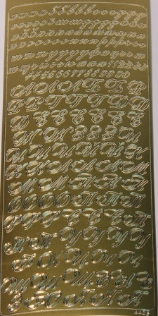 Контурные наклейки Scrapberrys "Русский алфавит рукописный", цвет золотой.